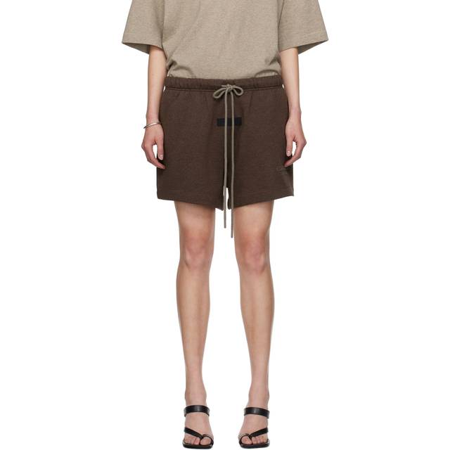 Fear of God ESSENTIALS Brown Drawstring Shorts - HEATHER WOOD - XL