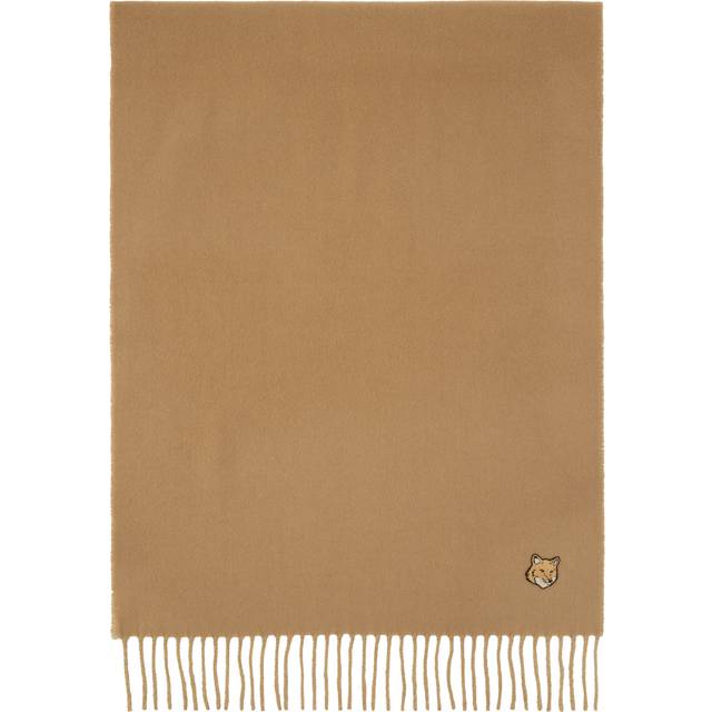 Maison Kitsuné Beige Bold Fox Head Double Face Scarf - P245 CHINO BEIGE - UNI