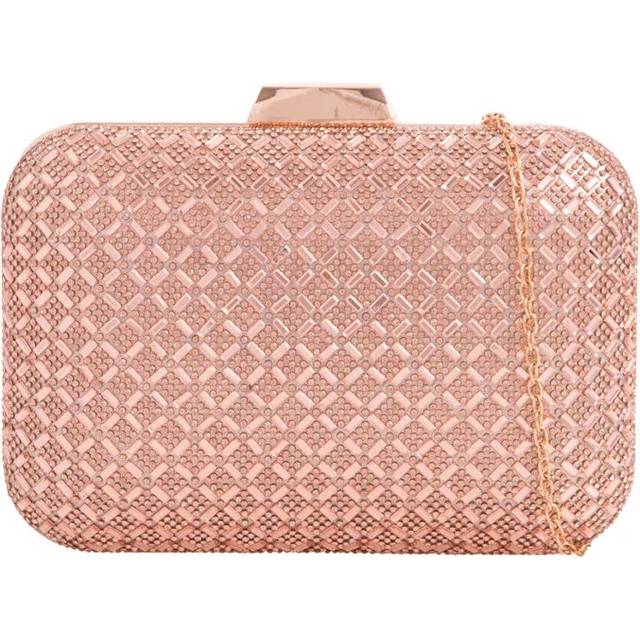 Rose Gold Diamante Clutch Bag