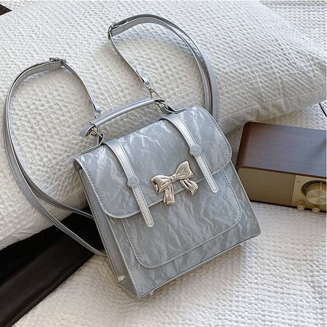 (Silver) Stylish And Durable Womens Backpack Featuring Magnetic Closure And Inner Phone Pocket
