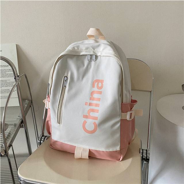 (Pink) Lightweight Colorful Backpack For High School Girls With Stylish Design And Functional Features