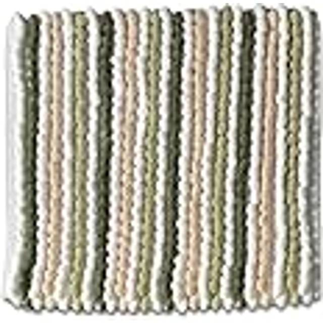 Allure Bath Fashions Striped Chunky Bobble Square Bath Mat - Green