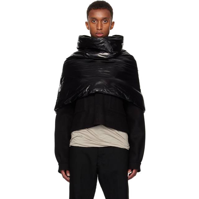 Rick Owens Black Porterville Cowl Scarf - 09 BLACK - 54-56