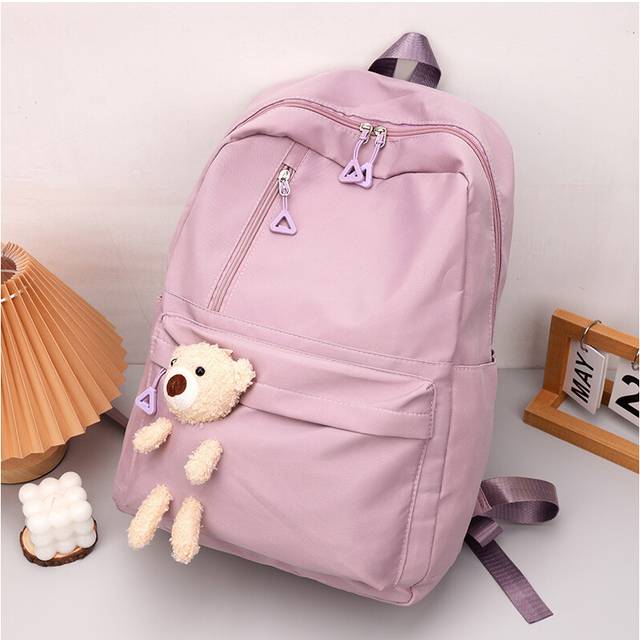 (StyleB) Sleek And Fashionable Backpack For College Students Available In Black Purple Pink Blue For All Occasions