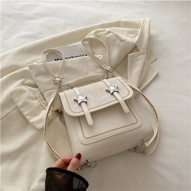 (Cream) Pu Fashionable Leather Backpack For Women With Minimalist Design In Stylish Colors