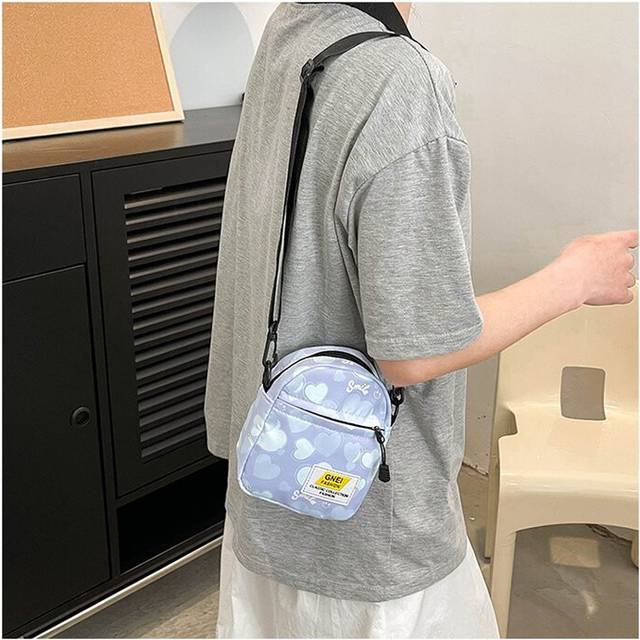 (Purple) Chic 2023 Fashionable Canvas Crossbody Purse For Women With Zipper Closure And Soft Material