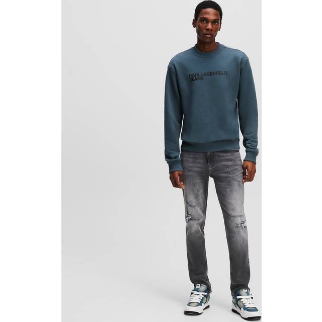Karl Lagerfeld, Distressed Slim Jeans, Man, Washed Dark, Size: 3134