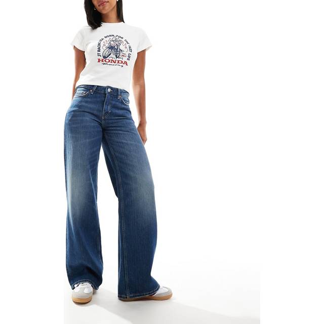 WEEKDAY Ample Low Rise Loose Wide Leg Jeans |Blå |32 x 34
