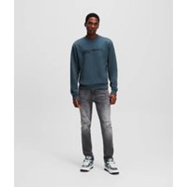 Karl Lagerfeld, Distressed Slim Jeans, Man, Washed Dark, Size: 3232