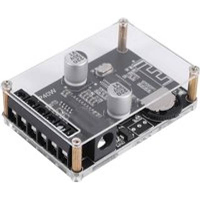 Tlily - Stereo Bluetooth Power Amplifier Board Remote Control 5V 12V 24V 20W 30W 40W Infrared Receiver Module with Case