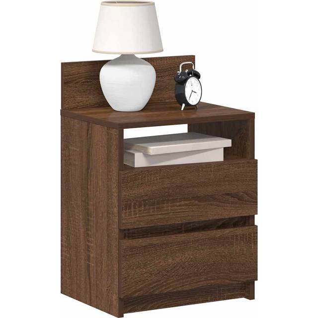 vidaXL Bedside Cabinets 2 pcs with 2 Drawers Brown Oak 40x33x60 cm