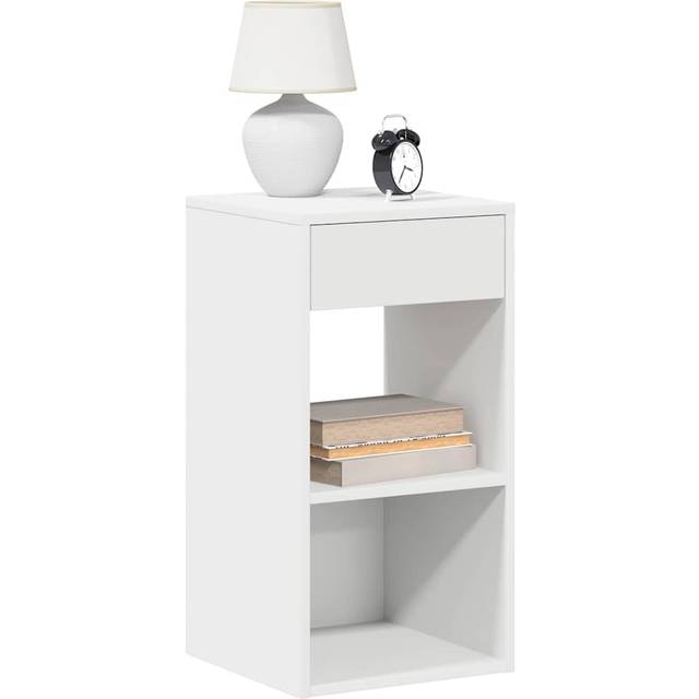 vidaXL Bedside Cabinets with Drawer 2 pcs White 35x34x66.5 cm