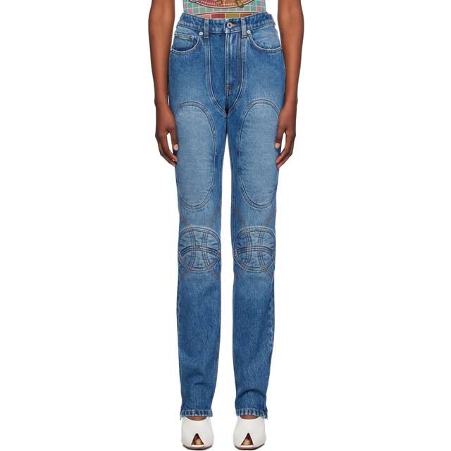 Jean Paul Gaultier Blue Lace-Up Jeans - 57-Vintageblue - WAIST US 24