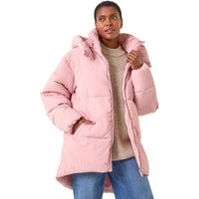 Oversized Padded Hooded Coat - Rose - 18