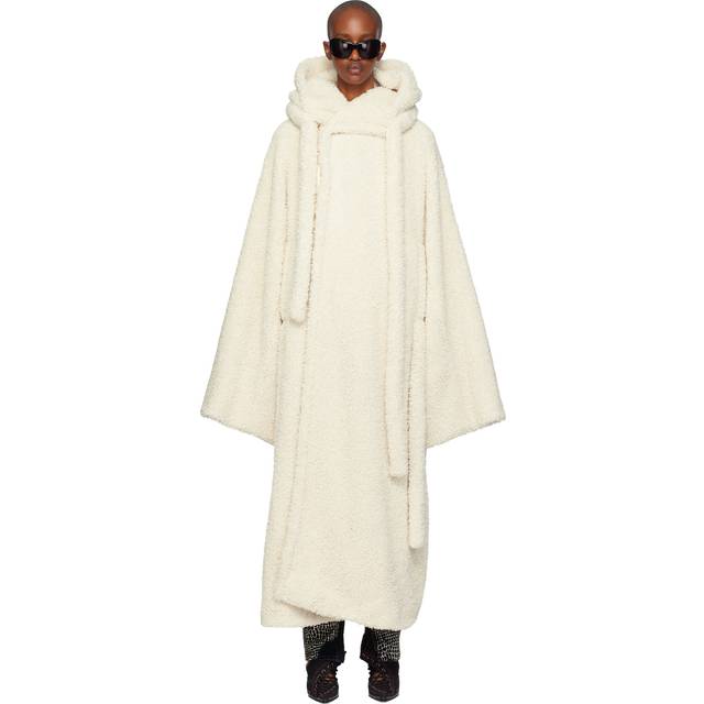 Ottolinger Off-White Wrap Teddy Long Coat - Cream - IT 40