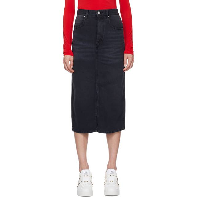 Isabel Marant Gray Tilauria Denim Midi Skirt - 02FK Faded Black - FR 40