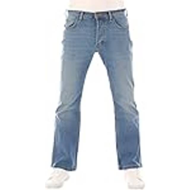 Lee Denver Herrjeans med bootcut, byxor, blå herrjeans, bomull, stretch, denim, blå, storlek W30, W31, W32, W33, W34, W36, W38, W40, W42 och W44, 34W / 36L