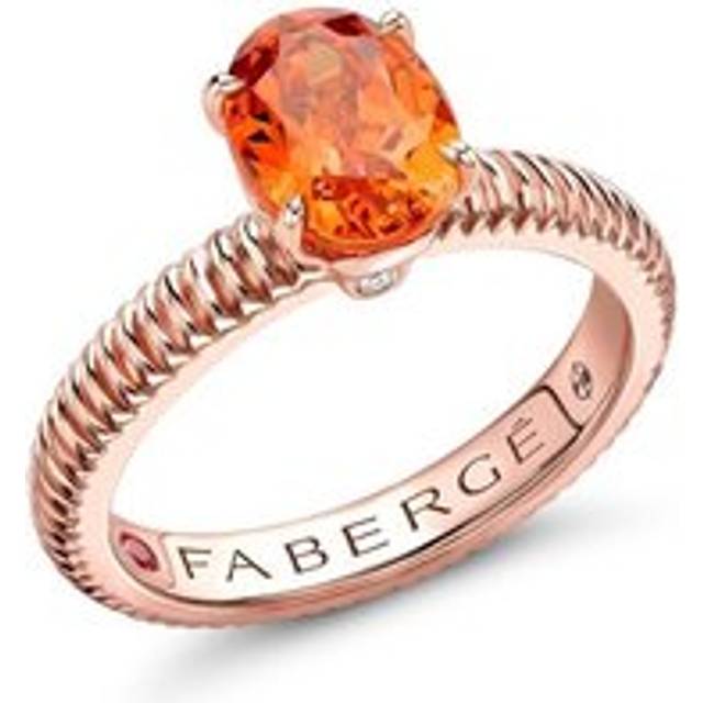Faberge Colours of Love 18ct Rose Gold Spessartite Fluted Ring - 58
