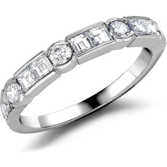 Pragnell - platinum Antrobus diamond half eternity ring - women - Diamond/Platinum - N - Silver