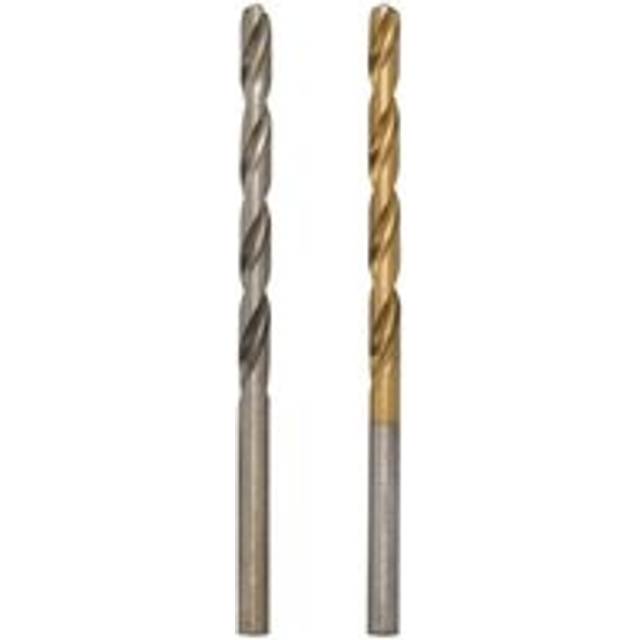 Tlily - 100 Pcs/Set Titanium Coated Twist Drill Bit High Speed Steel Hole Opener Woodworking Metal Plastic Tools Electric