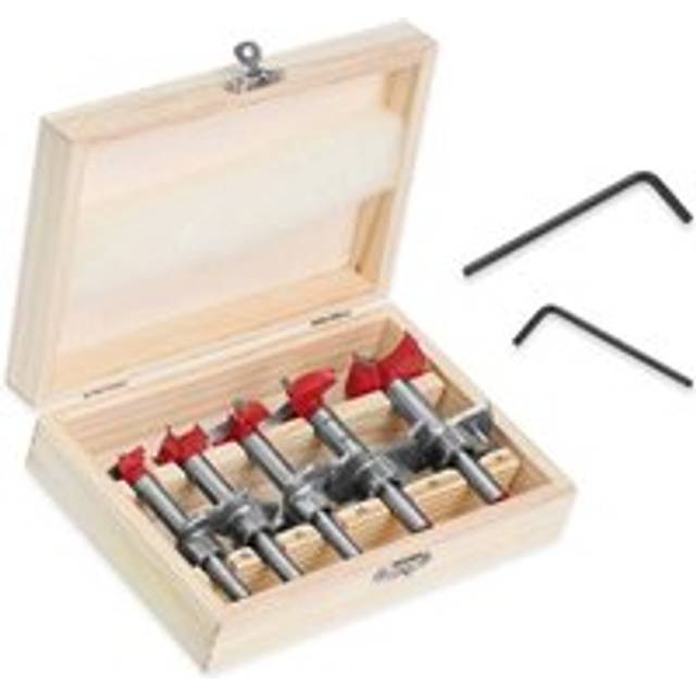 Tlily - Positioning Hole Saw Kit Adjustable 15-35mm Hinge Opener Woodworking Carbide Drill Bits Set