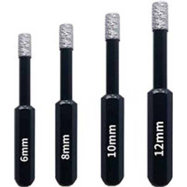 Tlily - 4 Pcs Diamond Drill Bits Ceramic Tile Bit with Hex Shank for Marble Concrete 6/8/10/12MM