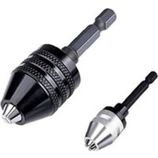 Drill Chuck Adapter-2Pcs for Impact Driver,Drill Bit Adapter Keyless 1/4 Hex Shank (0.6-8mm,0.3-3.6mm)