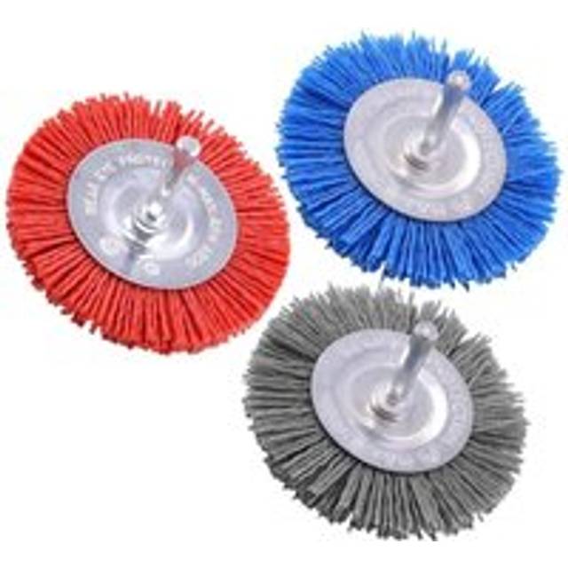 3Pcs 3Inch Abrasive Wheel Brush Set with 1/4 Inch Shank, Perfect for Removal Of Rust/Corrosion/Paint