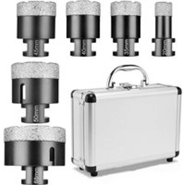 Tlily - 6 Pcs M14 Diamond Core Bits Set Vacuum Brazed Perforating Drill Bit 20/35/40/45/50/68mm Ceramic Marble Hole Saw
