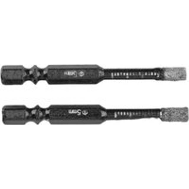 2Pcs Dry Diamond Drill Bit for Ceramic Tile, Marble, Quick-Change Hexagonal Shank Stone Hole (5mm)