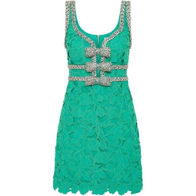 Rebecca Vallance - Eden Bow mini dress - women - Polyester - 12 - Green