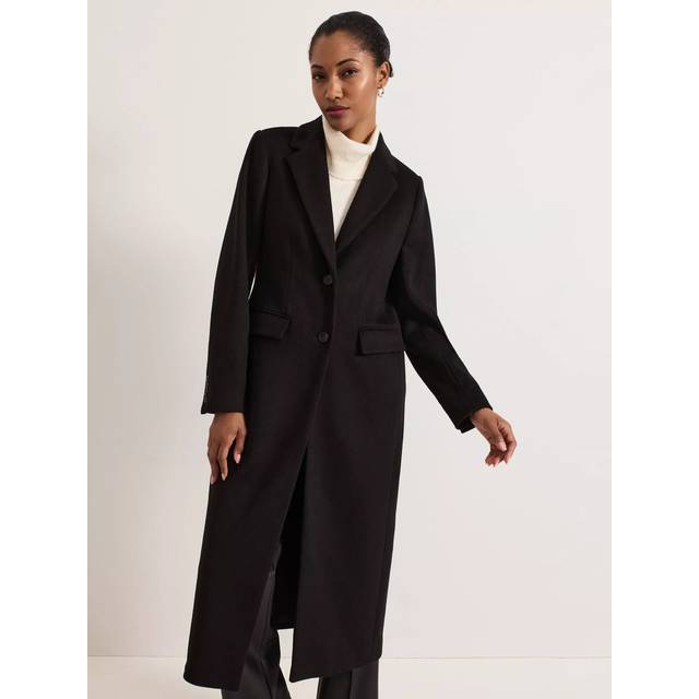Phase Eight Lydia Wool Blend Long Coat, Black