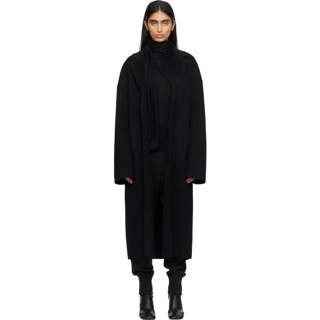 TOTEME Black Doublé Cocoon Coat - BLACK 001 - DK 34
