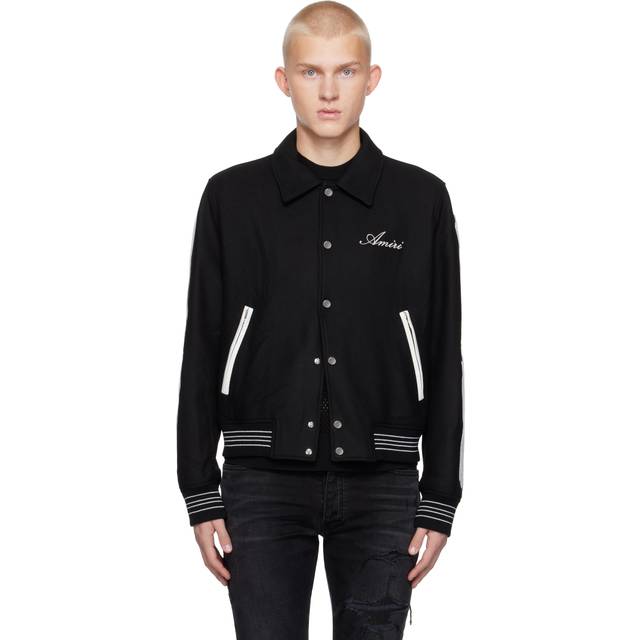 AMIRI Black Bones Bomber Jacket - Black White - M
