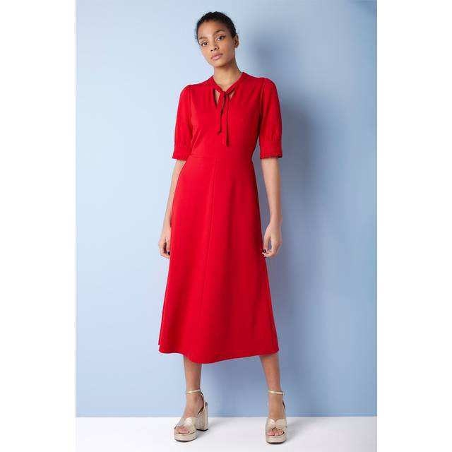 Paulina Ponte Dress - Cherry - Longer Length