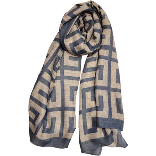 S45 180cm Gray Labyrinth Pattern Fiber Scarf Thickened Warm Shawl with Dual-use Scarves Female Evening Dresses