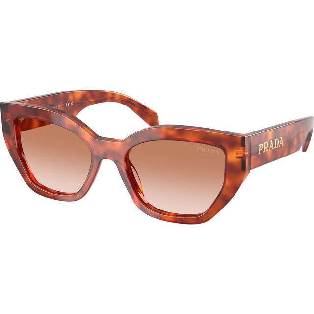 Prada Woman PR A09S  11P70E Sunglasses Acetate Brown Brown Butterfly Normal Shaded