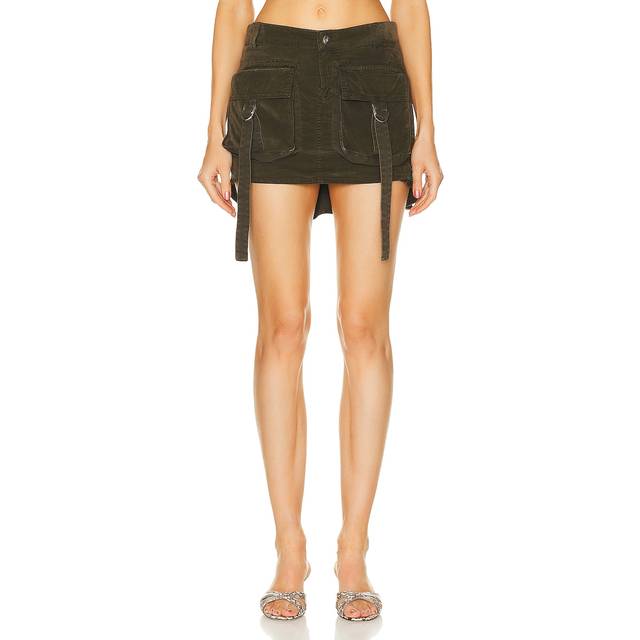 Blumarine Khaki Low-Rise Miniskirt - N0520 Dark Olive - IT 44