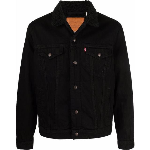 Levi's - sherpa-lined denim jacket - men - Cotton/Polyester/Polyester - XL - Black