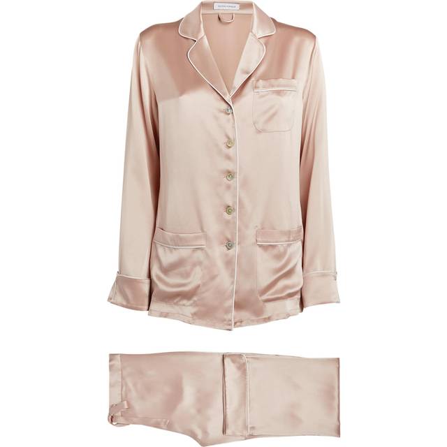 Olivia Von Halle Womens Oyster Ivory Core Coco Silk-satin Pyjama Set Xs