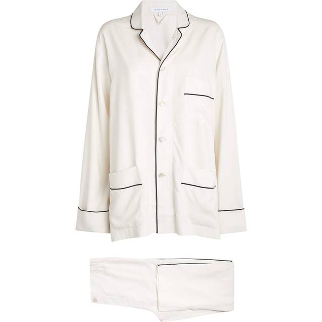 Olivia von Halle Silk Laurent Pyjama Set - Ivory - XS