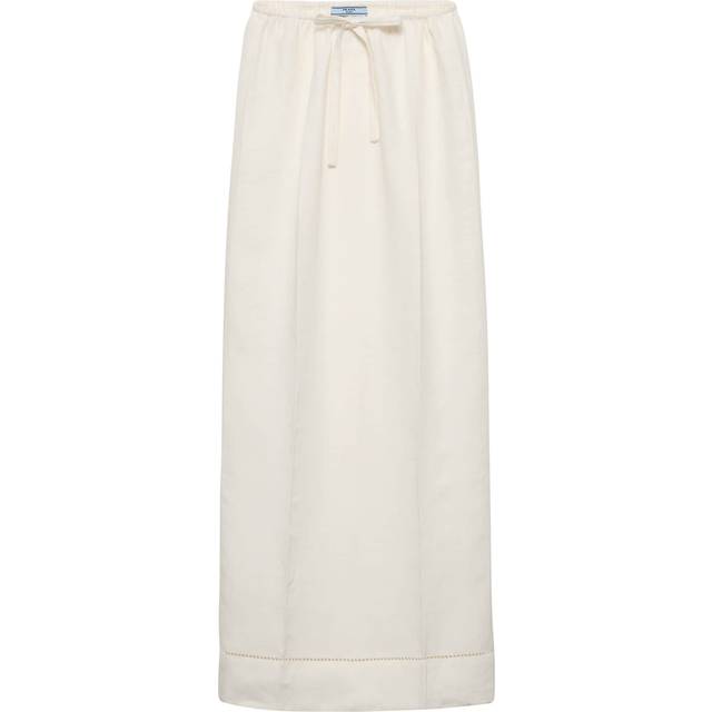 Prada Women's Ivory Linen Skirt in White | Size 40 | P135YRSOOO15Y4 Color F0304 (40)