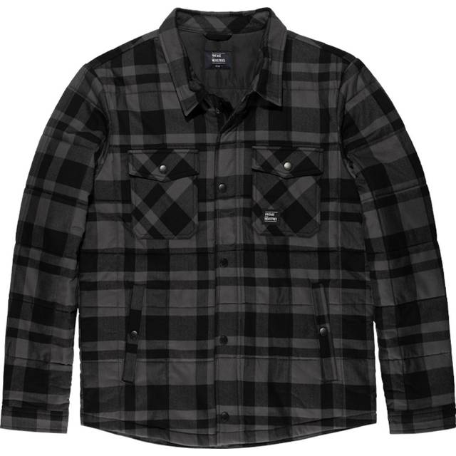Vintage Industries Square Padded Shirt, black-grey, Size L for Men