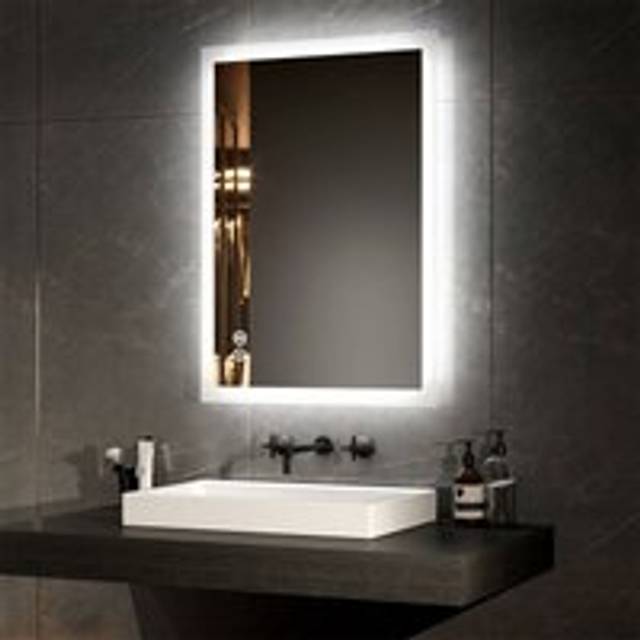 Emke - led Bathroom Mirror Bluetooth Bathroom Mirror with Shaver Socket Dimmable Backlit Cosmetic Mirror with Demister, Fuse, 500x700mm