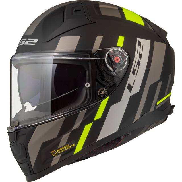 LS2 FF811 Vector II Integralhjälm Tron Mattsvart-HiVis Gul XL 61-62cm