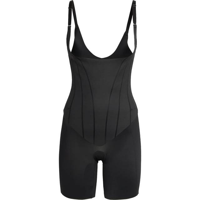 Super Sculpt Open-Bust Mid-Thigh Bodysuit - VERY BLACK - X-Small