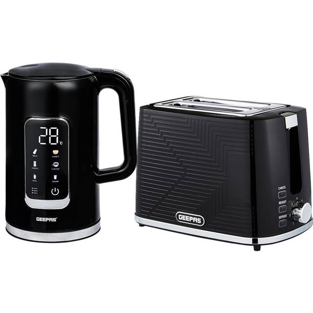 1.7L Digital Electric Kettle & 2-Slice Bread Toaster Combo Set