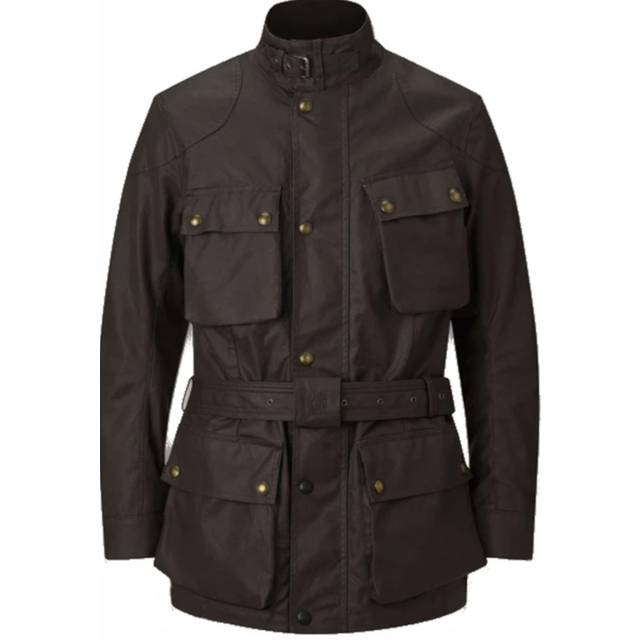 Belstaff Trialmaster Motorcycle Wax Jacket, brown, Size 3XL for Men