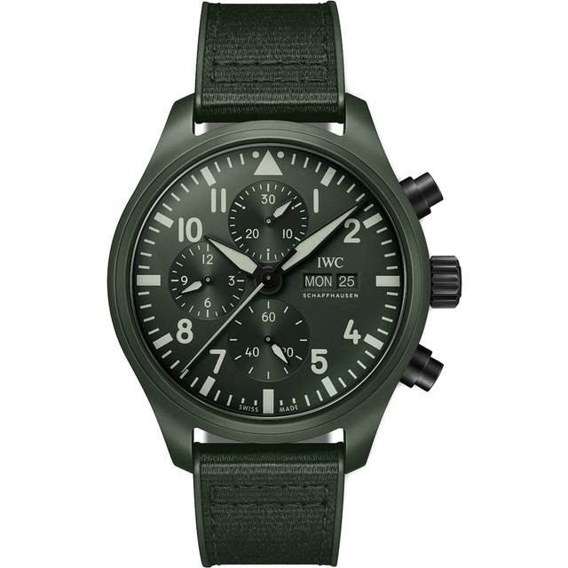 IWC Schaffhausen Ceramic Pilot's Chronograph Top Gun Woodland Watch - Green - 45mm
