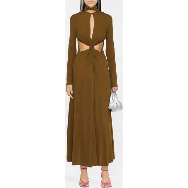 Mocha Twist Detail Maxi Dress - Green (8)